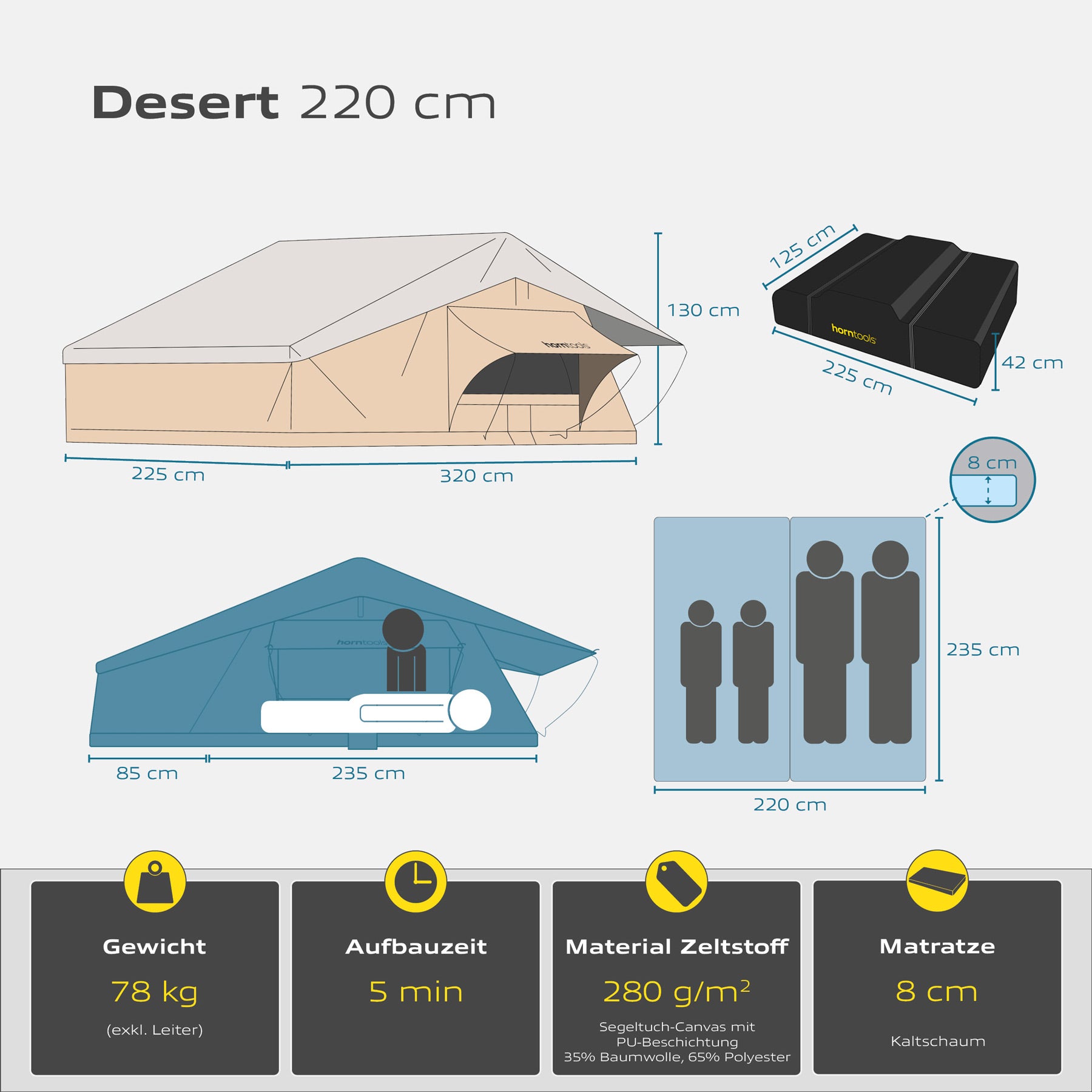 Desert roof tent – two sizes
