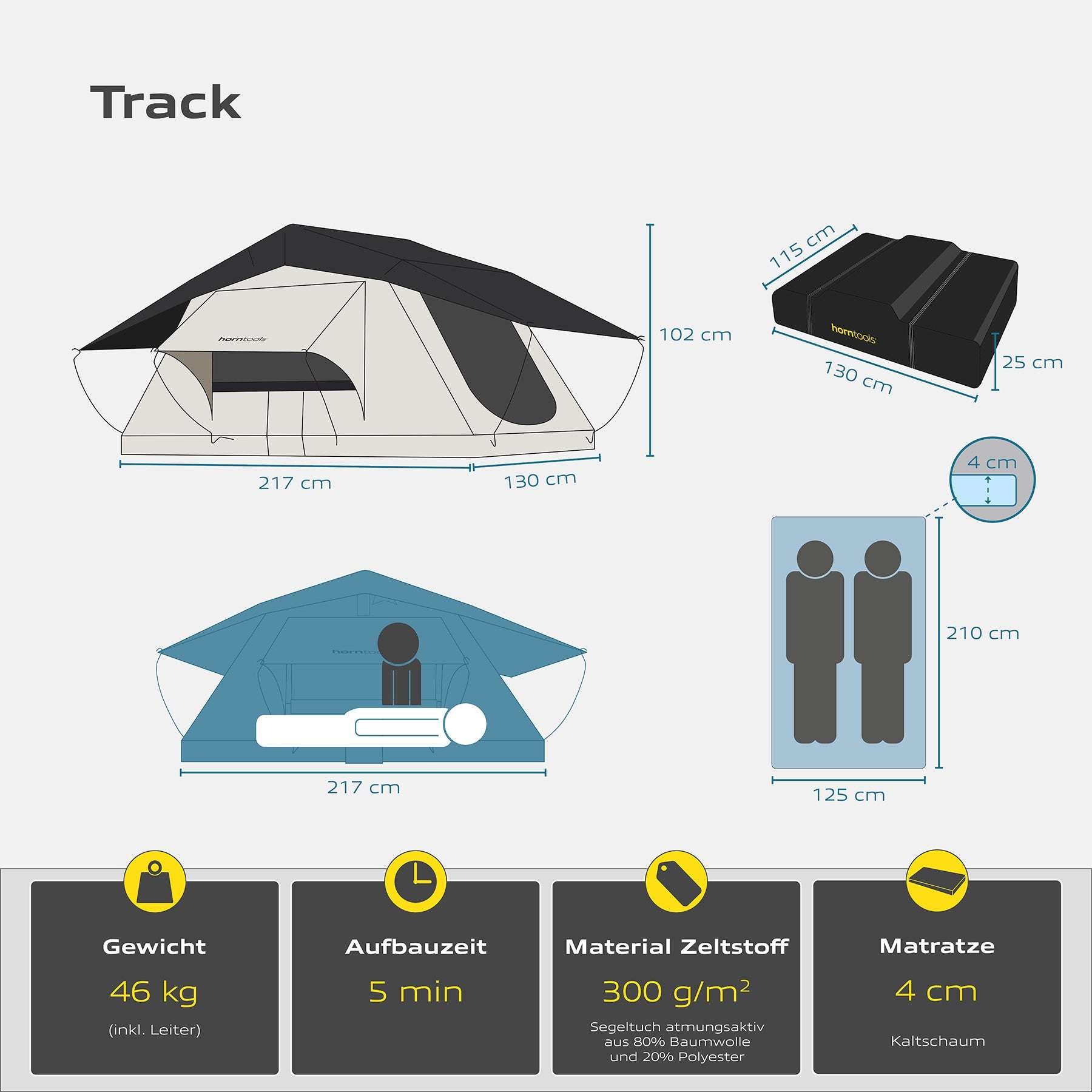 Track roof tent