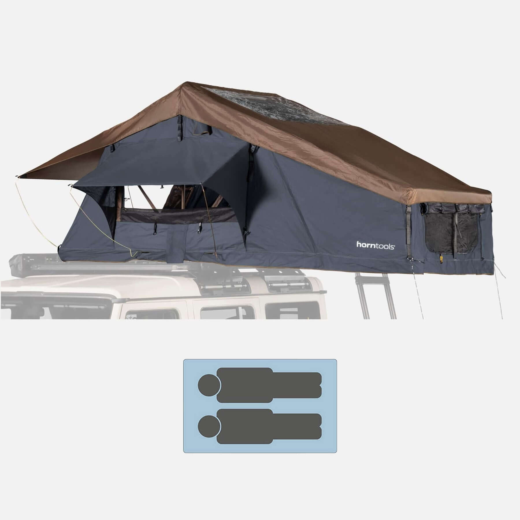 Tente de toit Elements Gen II pour 2 personnes - 140 cm - Couleur Ocean