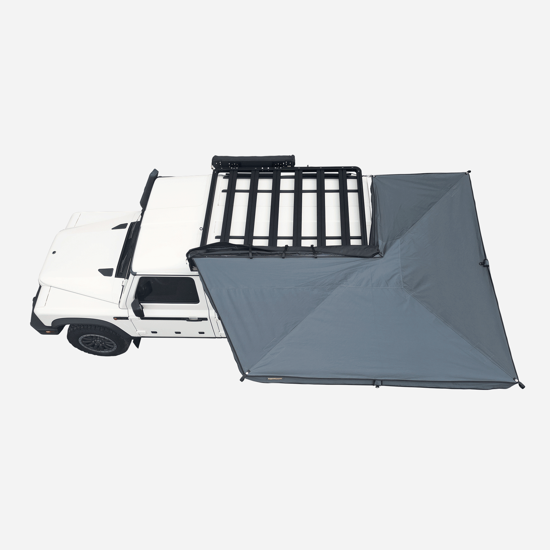 Auvent De Camping 270° Pour SUV/camion/van – Toile Ripstop UPF50+, Poteaux Alu Renforcés, Imperméable 400D – Accueille 8-10 Personnes