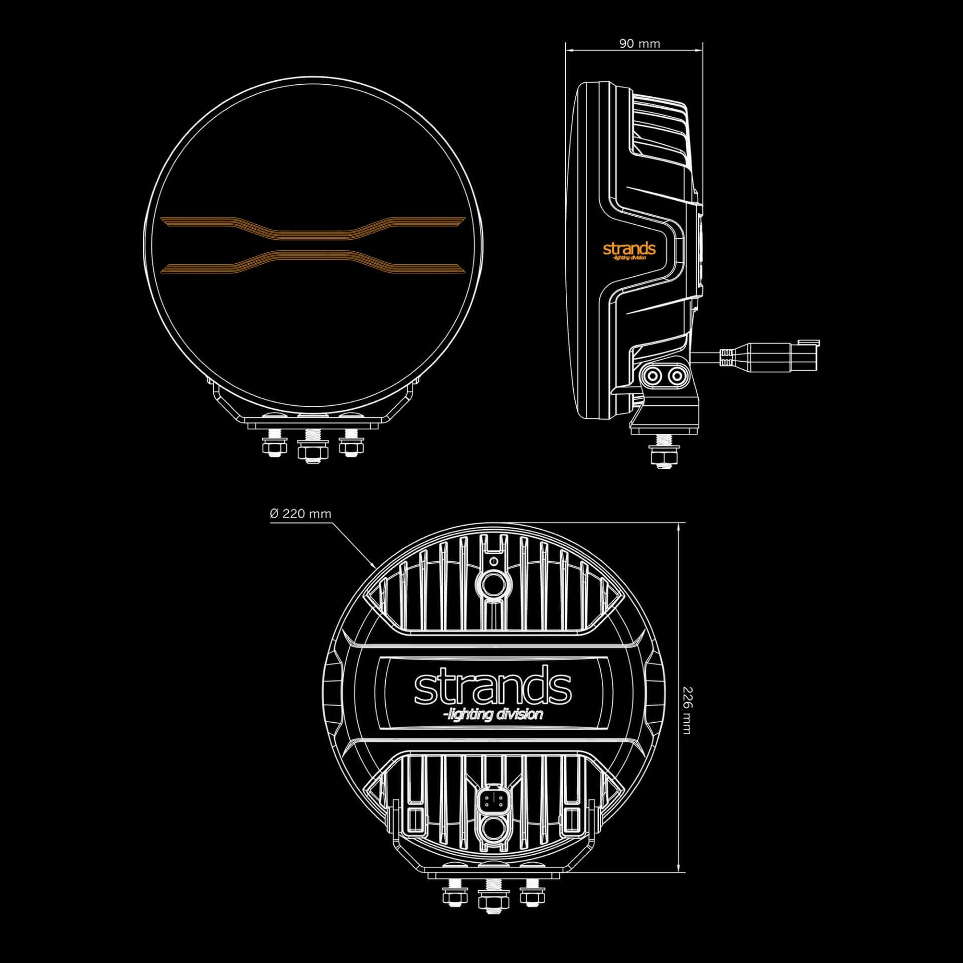 Strands FOR9T DRAGON DRIVE 9″ DRIVING LIGHT (Mit E-Zulassung)