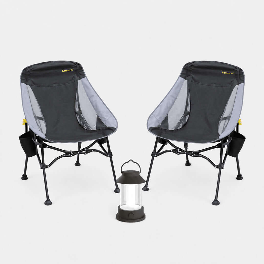 Set de camping Relax + lampe de camping noir